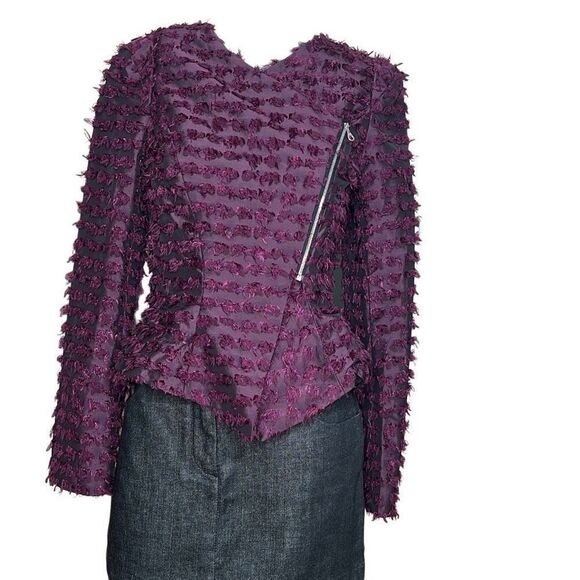 Bensoni Textured Moto Peplum Jacket (306) - Picture 4 of 15
